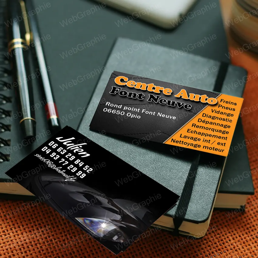 Création de cartes de visite par WebGraphie