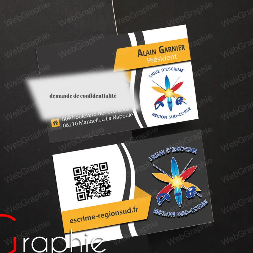 Création de cartes de visite par WebGraphie