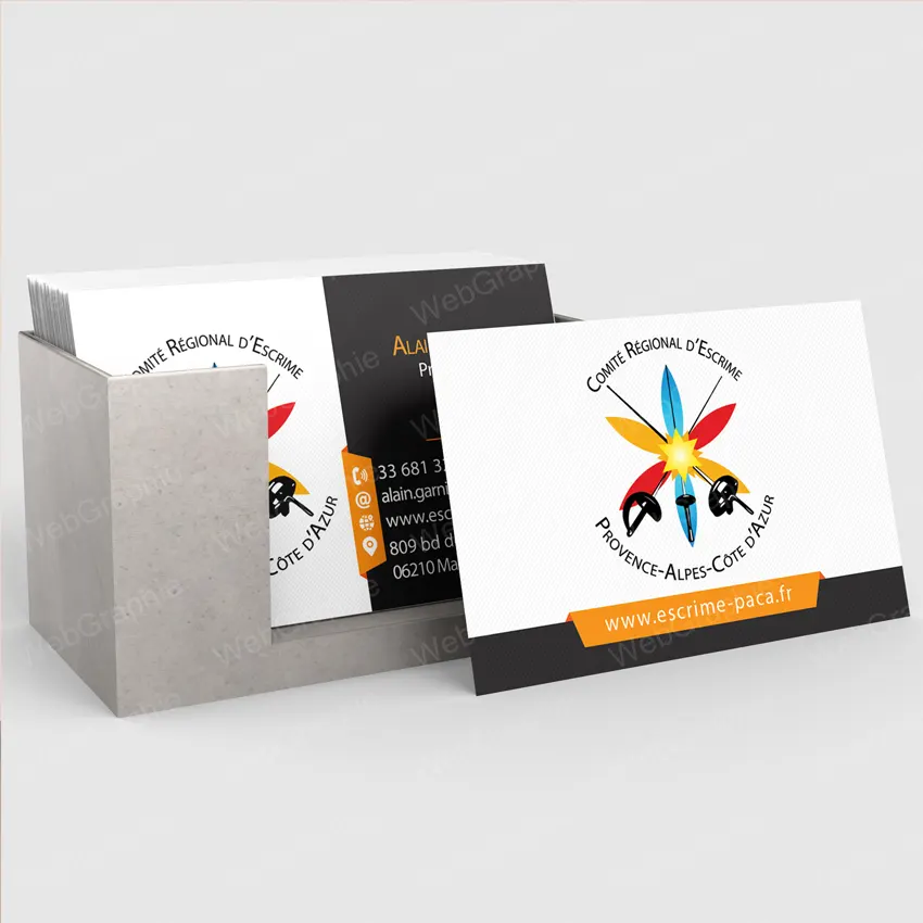 Création de cartes de visite par WebGraphie