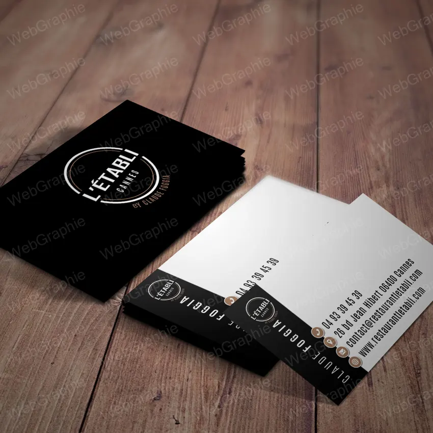 Création de cartes de visite par WebGraphie