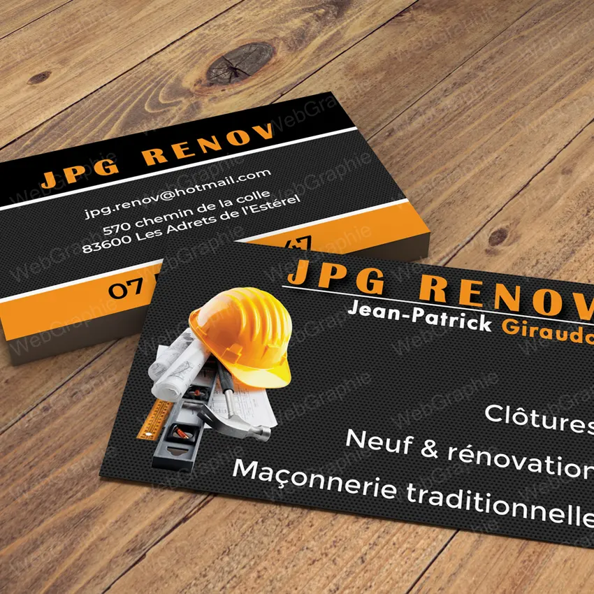 Création de cartes de visite par WebGraphie