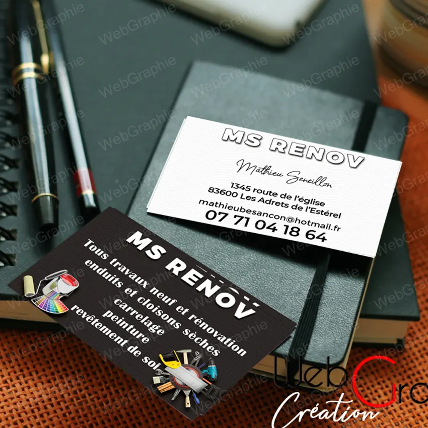 Création de cartes de visite par WebGraphie