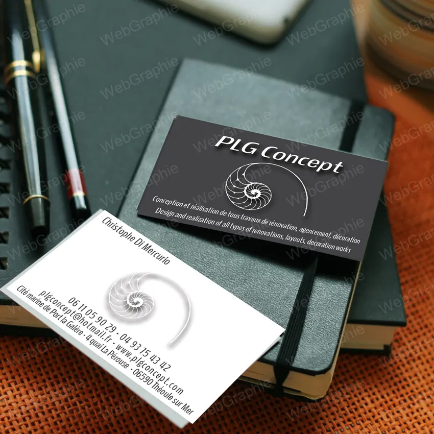 Création de cartes de visite par WebGraphie