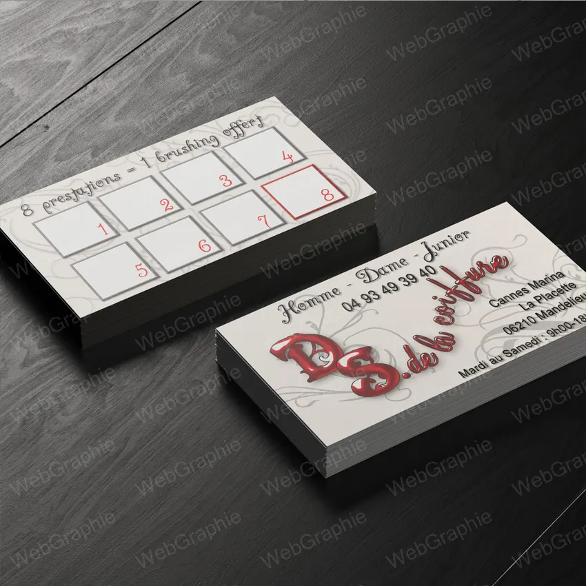 Création de cartes de visite par WebGraphie