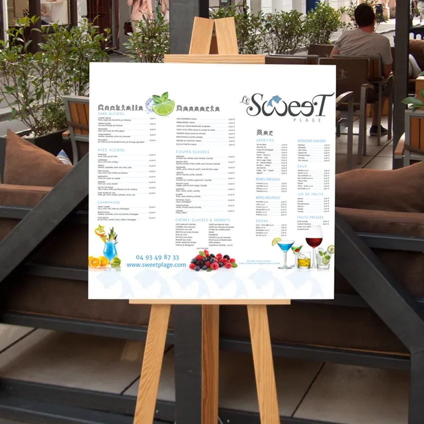 Création de menus dibond par WebGraphie
